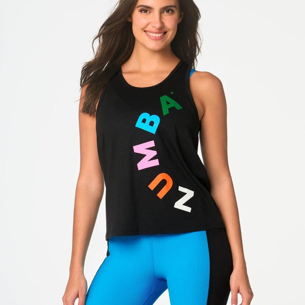 Zumba Sun is Shining Black Tank XL